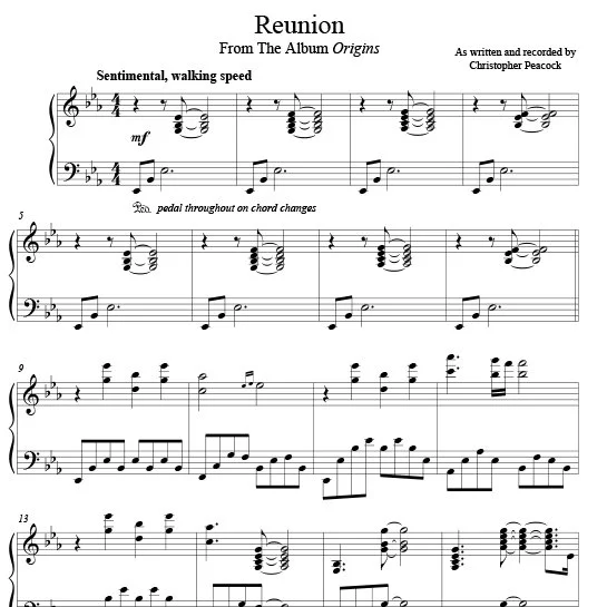 "Reunion"  Sheet Music (PDF Download)