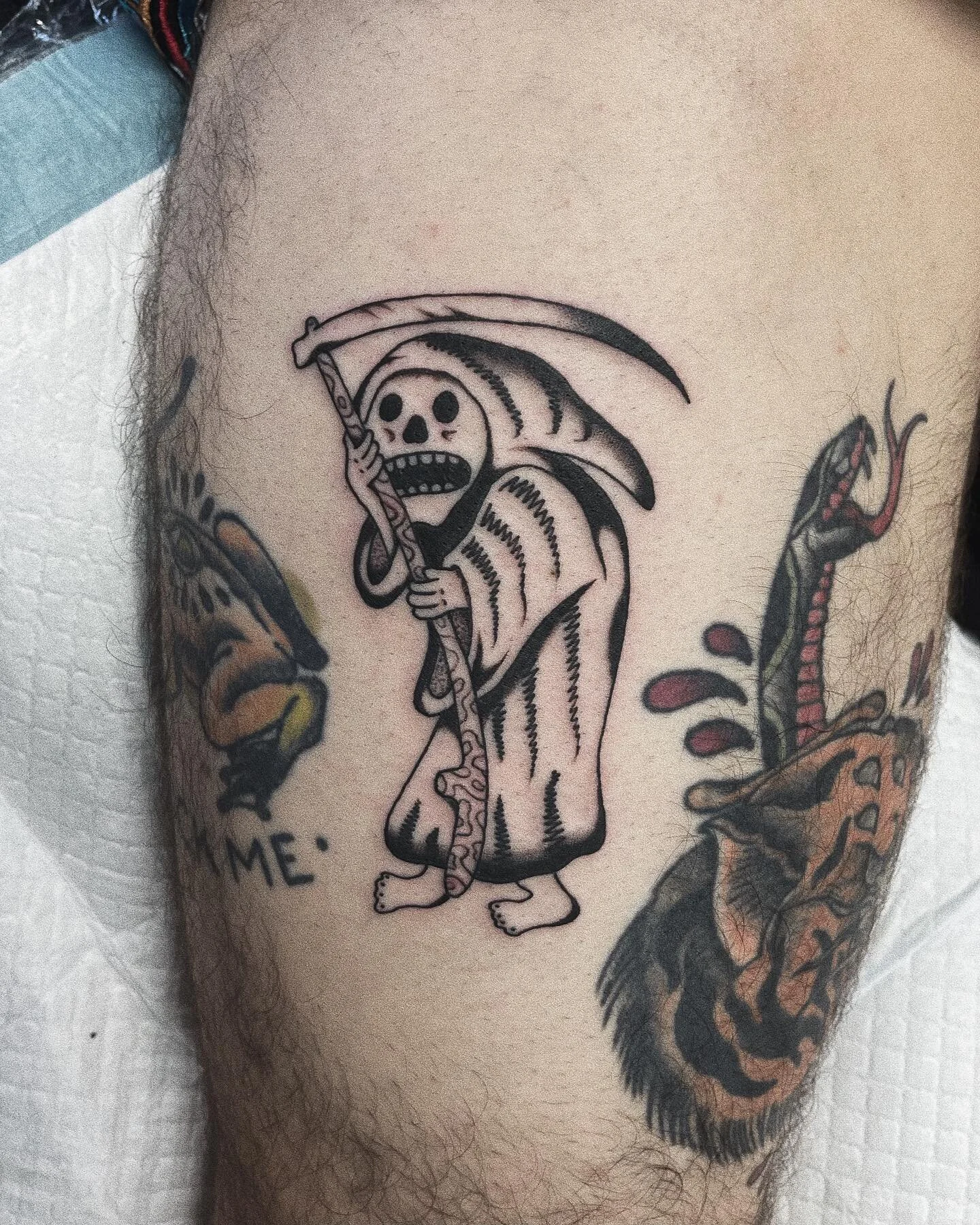 Rosie reaper for Zac, thanks for picking the rad ones and getting tattooed the last six years!  Made at @oldsoultattoostudio 🖤