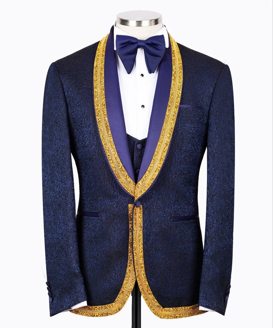 slim fit dress slacks Non-Iron Cotton Stripe Dress Shirt With Contrast Trim - Blue/gold