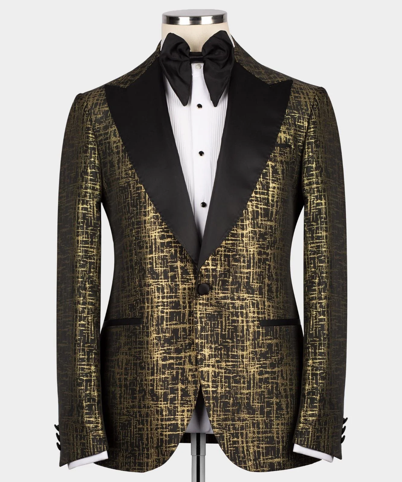 Luxury Gold Jacquard Tuxedo  Honaj Couture