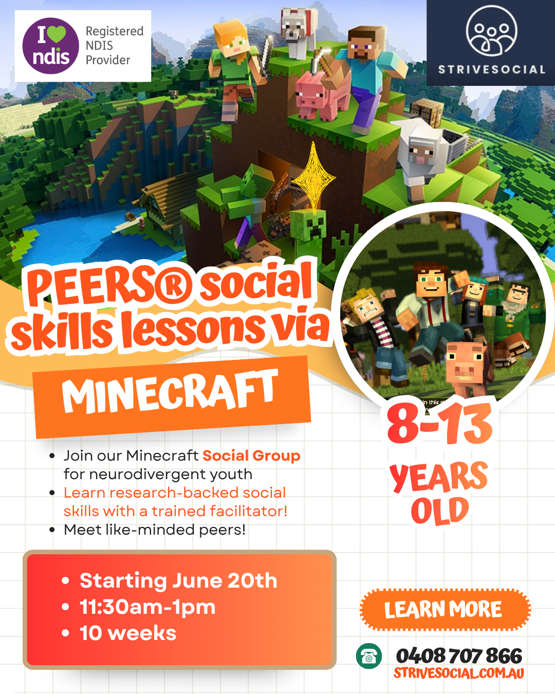 PEERS social group flyer