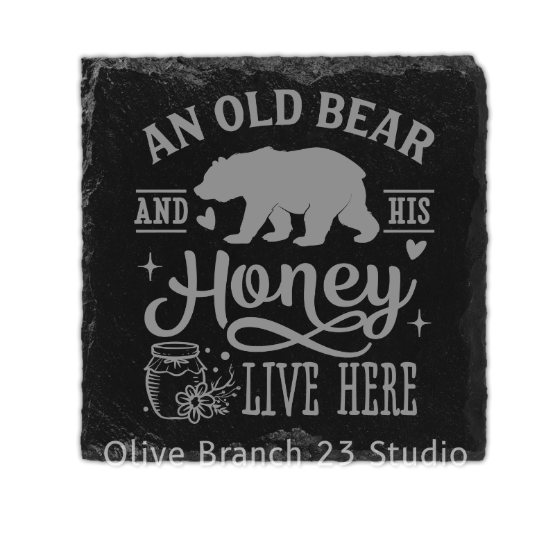 Old Bear Slate Coasters