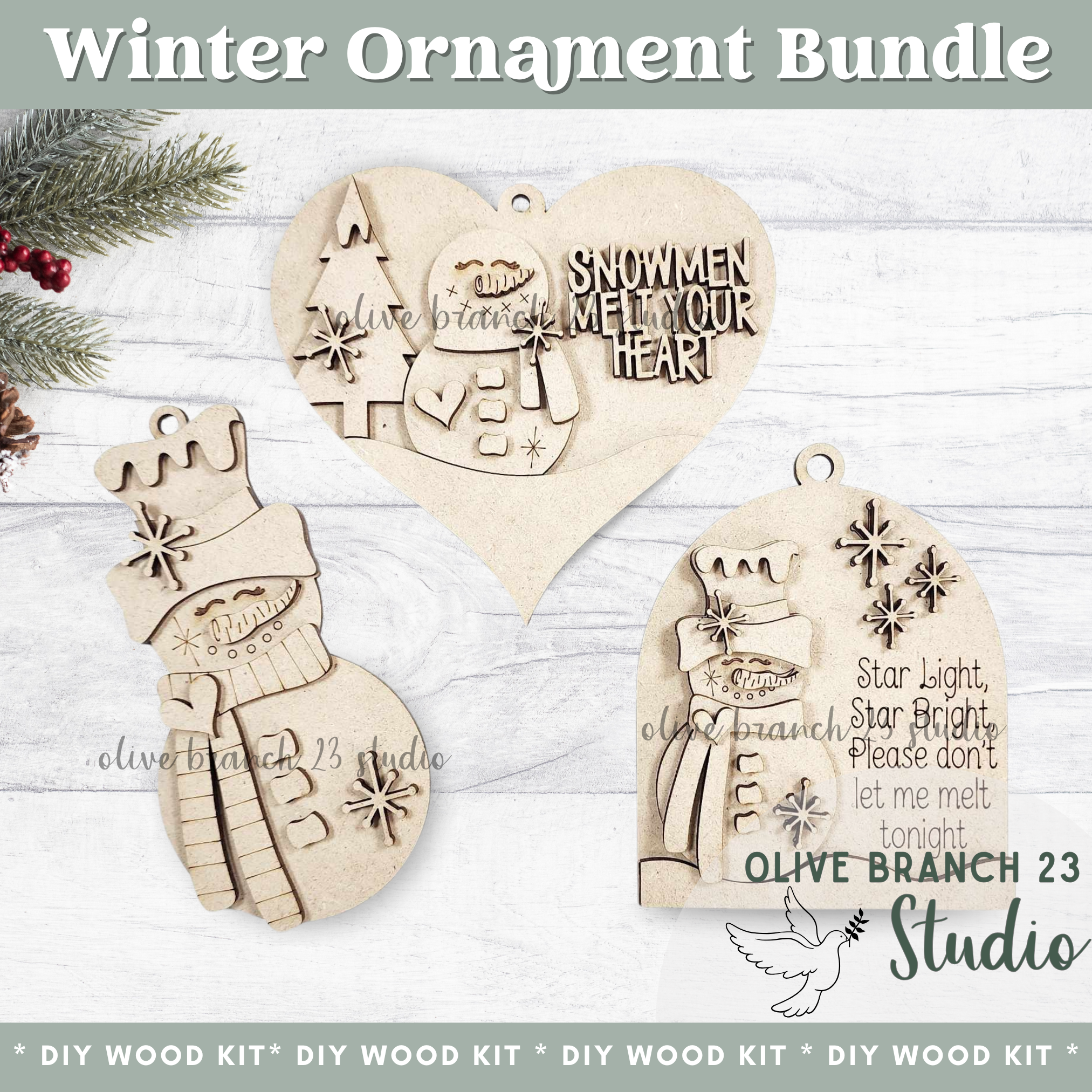 DIY Snowman Christmas Ornament Bundle