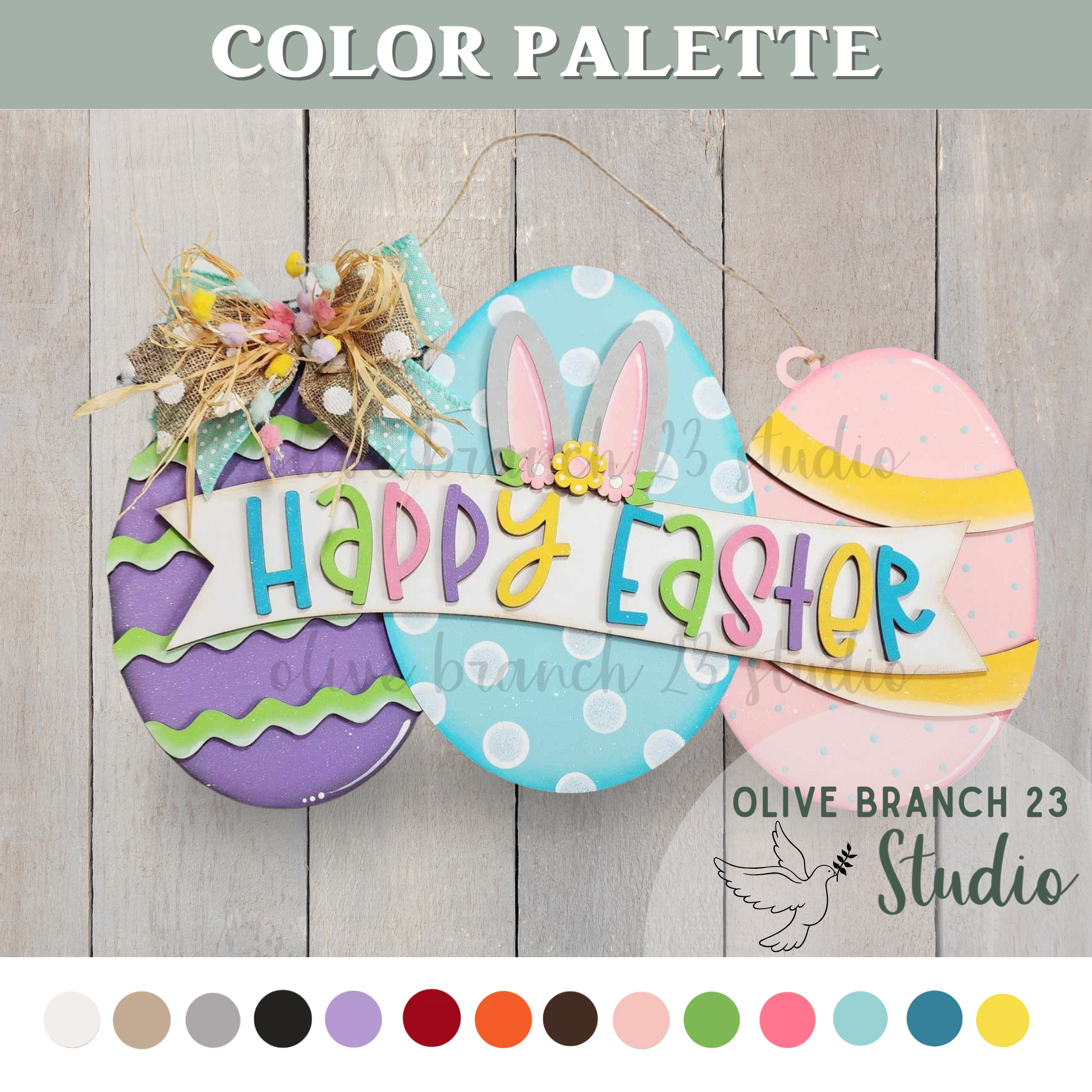 DIY Happy Easter Door Hanger Blank | Olive Branch 23 Studio