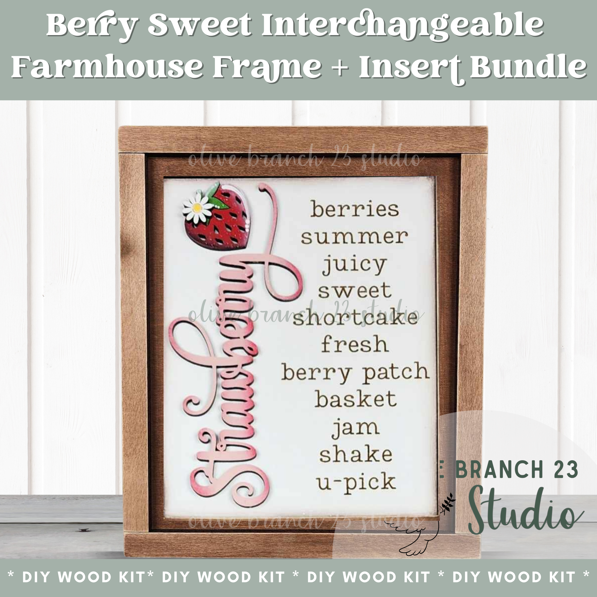 DIY Farmhouse Frame + Insert Bundle - Seasonal Craft Kit for Home Decor