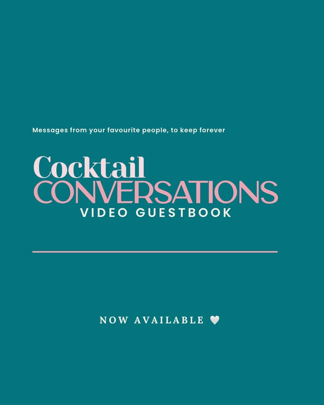 I love a guest book.
But I don&rsquo;t love when they end up sitting there, untouched.

Introducing Cocktail Conversations: A video guestbook.

Think connection.
Think interaction.
Hearing the voices of the people you adore.
Seeing their faces as the