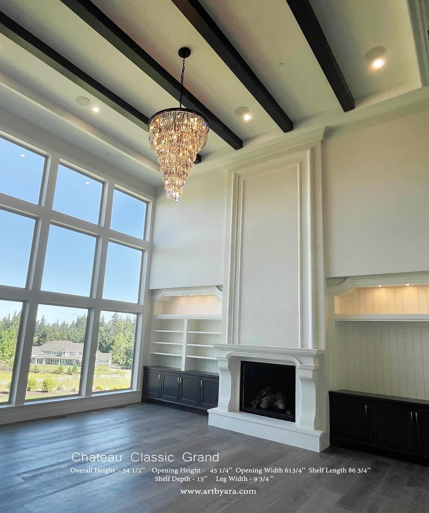 Chateau Classic Grand 
.
.
.
#artbyarafireplace #fireplace  #fireplacesurround #fireplacedesign  #caststone #fireplaceideas #stonesurround #stonemantel #limestonefireplace #luxuryfireplace #customfireplace #customsurround #modernfireplace #noncombust