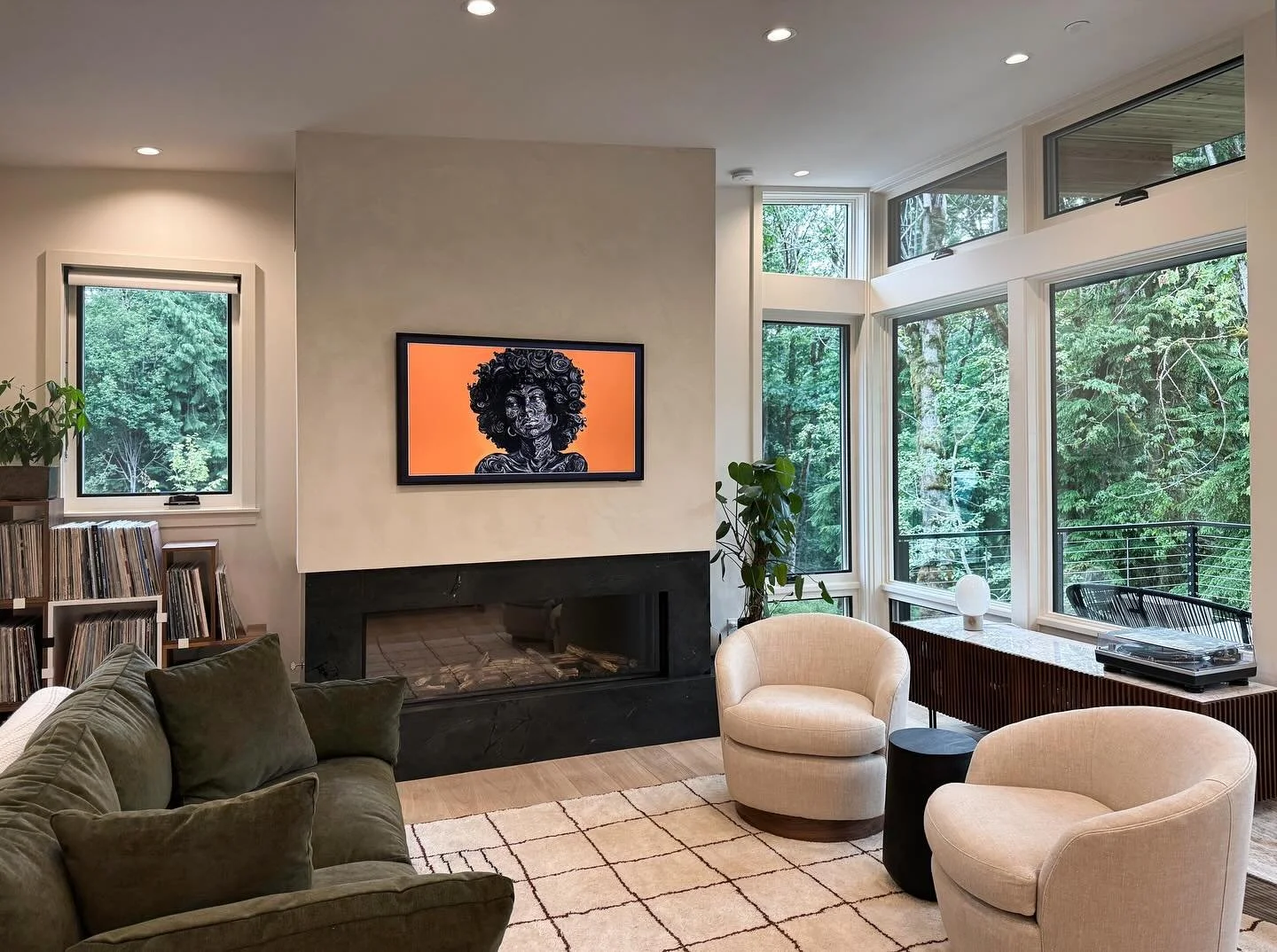 Italian plaster meets granite &mdash; subtle texture, bold presence. 
.
.
.
#FireplaceDesign
#ModernFireplace
#ItalianPlaster
#DecorativePlaster
#InteriorInspo
#HomeDetails
#DesignWithTexture
#CustomInteriors
#LuxuryLiving
#PlasterArt
#SeattleInterio