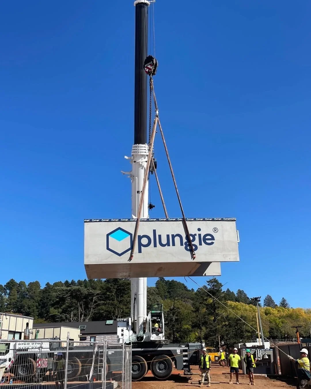 Plungie on @theblock⁠
⁠
Have you been keeping up with The Block? Each home is getting a Plungie pool in their backyard. This Plungie pool is being lowered into position ready for backyard reveal week!