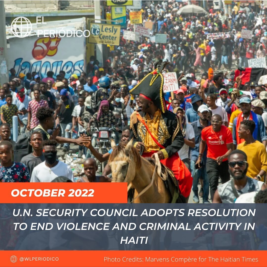 October 2022

The U.N. Security Council on Friday unanimously adopted a resolution to end violence and criminal activity, and impose sanctions against Jimmy Ch&eacute;rizier, leader of Haiti&rsquo;s most powerful gang alliance, accused of causing rec