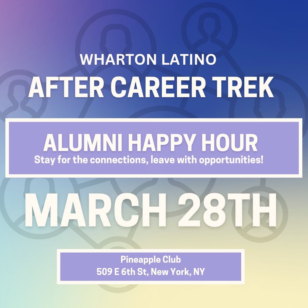 Join us for our Alumni Happy Hour this March 28th, after the Career Trek, at Pineapple Club NYC!
Come for the vibes, stay for the connections. 💙🤍

509 E 6th St, New York, NY
RSVP link in bio🔗