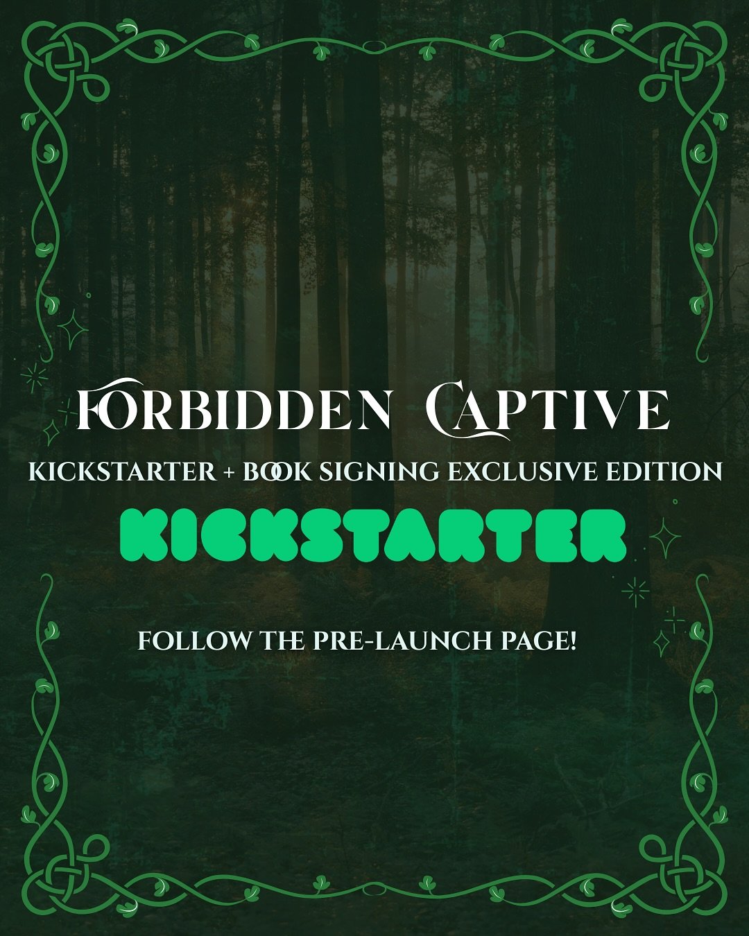 The Forbidden Captive Kickstarter has pre-launched! 

This baby is set to launch in about 10 days, and we are fast approaching 20 followers, which is way more than I ever expected! I cannot wait to see what comes from this launch 😍

❤️&zwj;🔥 Forbid