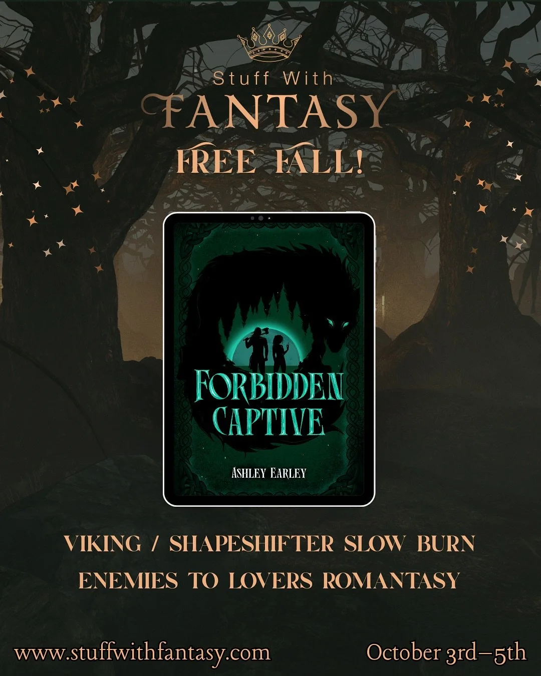 HAPPY STUFF YOUR FANTASY!!! 🖤😍

October 3rd through 5th, FORBIDDEN CAPTIVE is FREE to download on Kindle! 

Go, go, go take advantage of it! This is the first installment in the Legends &amp; Predators series, so get this new release before the nex