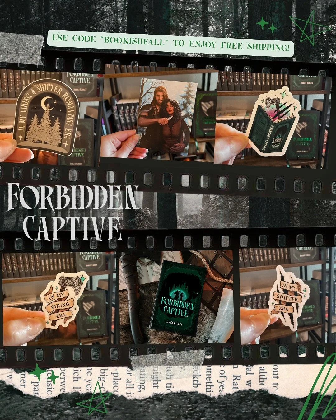I&rsquo;ve added&nbsp;NEW&nbsp;products to my website!&nbsp;Stickers, art prints, signed copies of&nbsp;𝐅𝐎𝐑𝐁𝐈𝐃𝐃𝐄𝐍 𝐂𝐀𝐏𝐓𝐈𝐕𝐄&nbsp;galore. To celebrate, I&rsquo;m offering&nbsp;FREE SHIPPING&nbsp;on orders placed on my author website&mdas