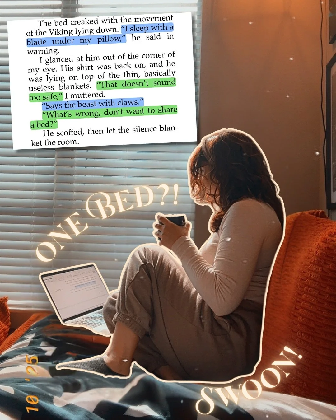One Bed Trope? ... NOT HERE! There is one bed, but he makes her sleep on the floor. Talk about enemies 🙊

Banter? Occasionally! But it is a slow burn before these enemies are lovers 

❤️&zwj;🔥 If you&rsquo;re looking to get your own copy of 𝐅𝐎𝐑?
