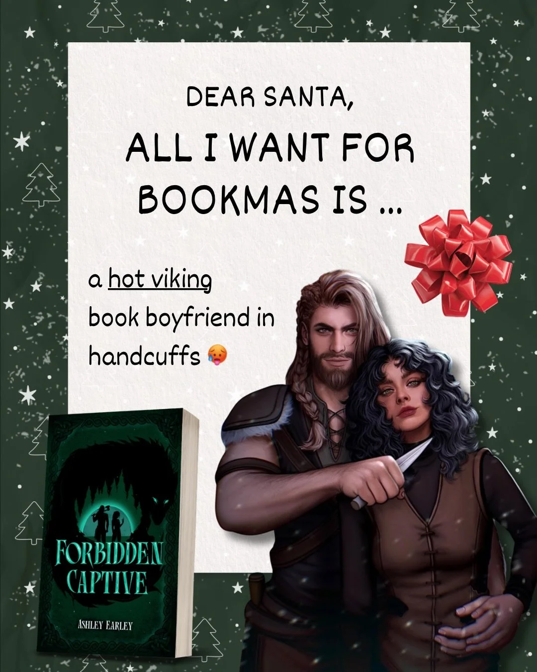All I want for Christmas is &hellip; a hot Viking book boyfriend in handcuffs 🥵

🐺 Enemies to lovers
⚔️ Forced proximity
⛰️ Slowww burn romance
🐺 Forbidden love
⚔️ Dual POV
⛰️ Family betrayal
🐺 Norse mythology vibes
⚔️ Prisoner x captor dynamics

