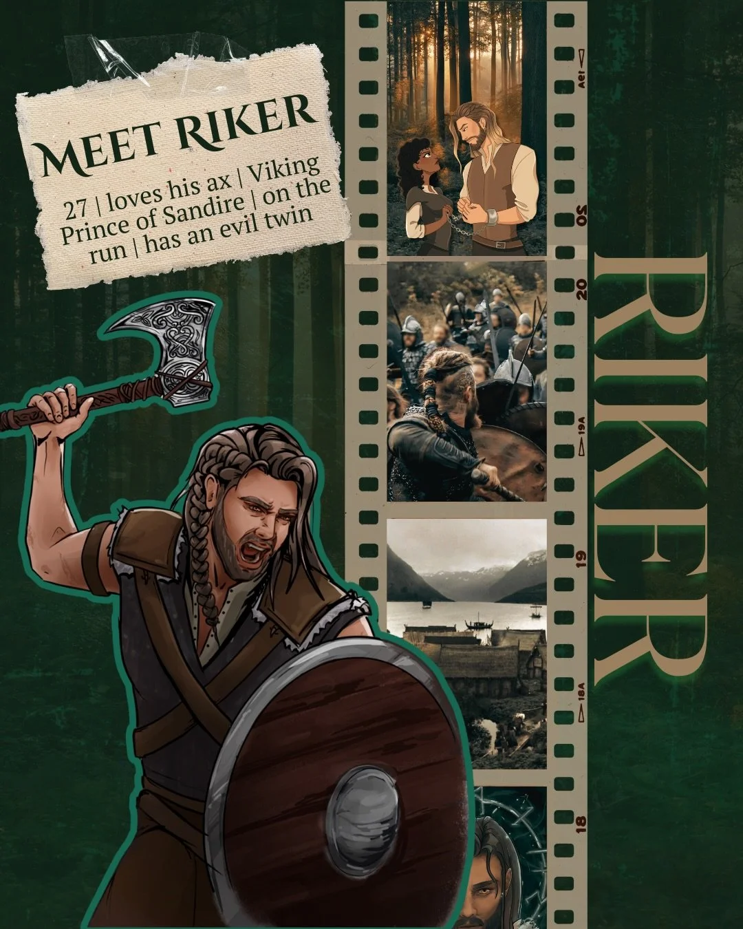 ✨MEET RIKER✨

Riker is ... your next book bf! 🥵

⚔️ 27 years old.

⚔️ Viking Prince of Sandire.

⚔️ He has a twin brother and a sister. 

⚔️ Riker is wanted 💀 by his family and realm for the unaliving of his sister.&nbsp;

⚔️ He relies on his stren