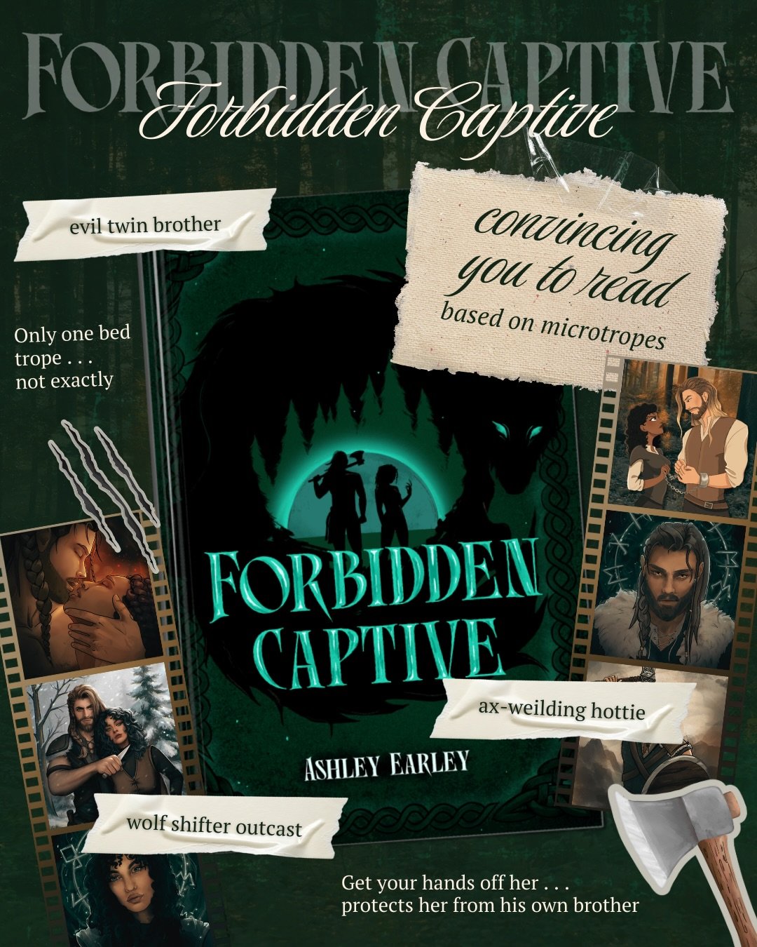 There is not enough swoon-worthy information I can share about this book! Chaos, a slow-burn enemies to lovers arc, and betrayal&mdash;need I say more? 🤭

❤️&zwj;🔥📖 𝐅𝐎𝐑𝐁𝐈𝐃𝐃𝐄𝐍 𝐂𝐀𝐏𝐓𝐈𝐕𝐄 (Legends &amp; Predators 1) by Ashley Earley is 