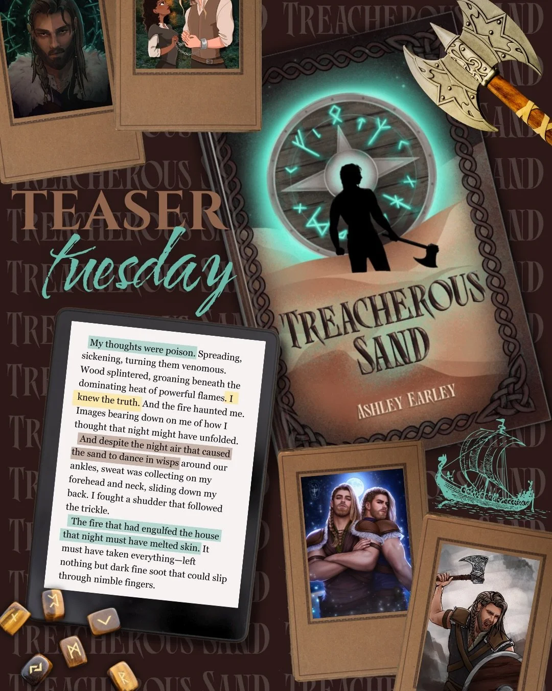 The last Teaser Tuesday before 𝐓𝐑𝐄𝐀𝐂𝐇𝐄𝐑𝐎𝐔𝐒 𝐒𝐀𝐍𝐃 releases TOMORROW!

&ldquo;My thoughts were poison. Spreading, sickening, turning them venomous. Wood splintered, groaning beneath the dominating heat of powerful flames. I knew the truth