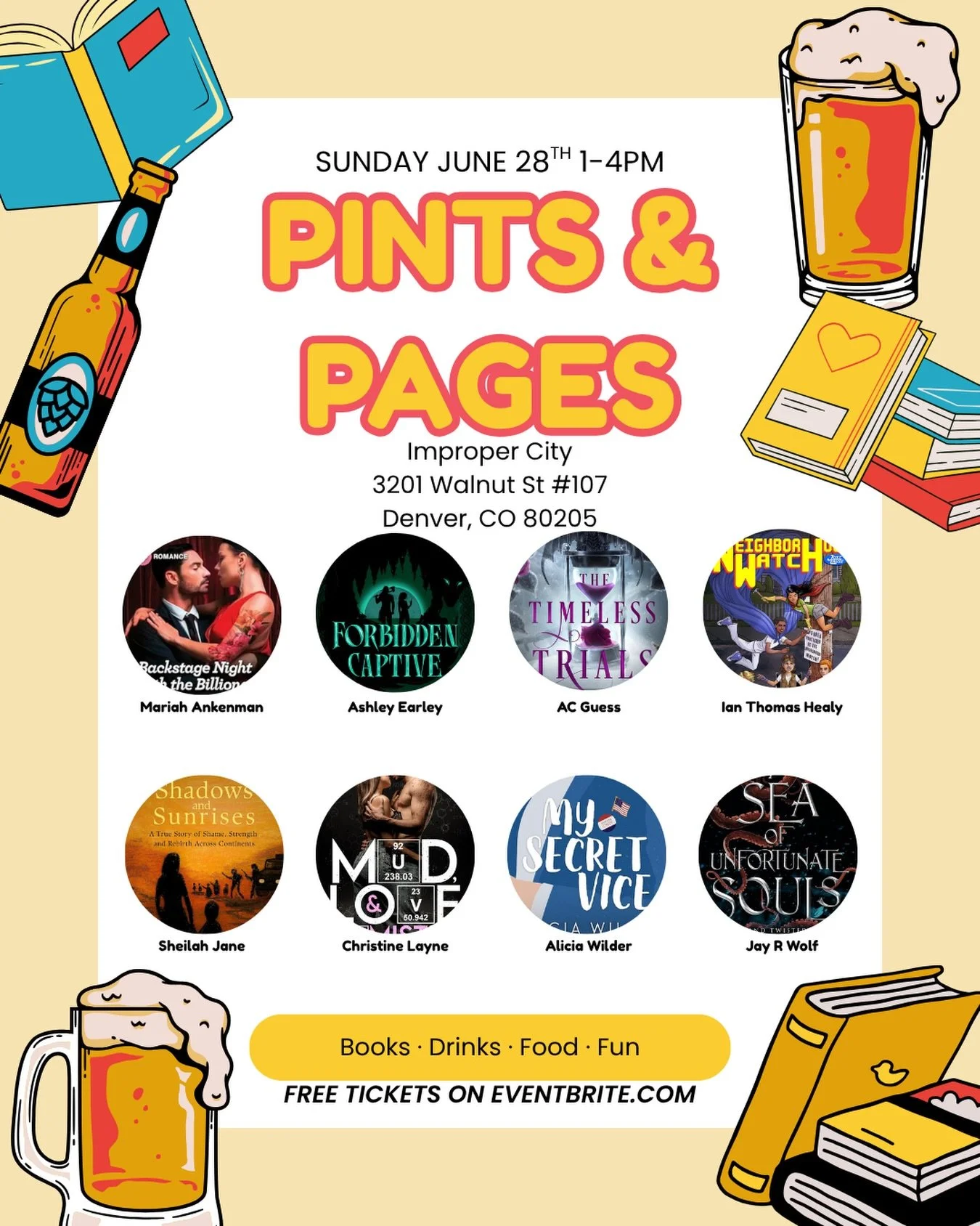 I&rsquo;ll be in Colorado soon! ⛰️📚

On June 28th from 1&ndash;4pm, you can find me and other amazing authors at Improper City in Denver!

Be sure to get your tickets 🎟️ ASAP! Hope to see you there!

🏷️ hashtags &amp; keywords:
#authorofinstagram&