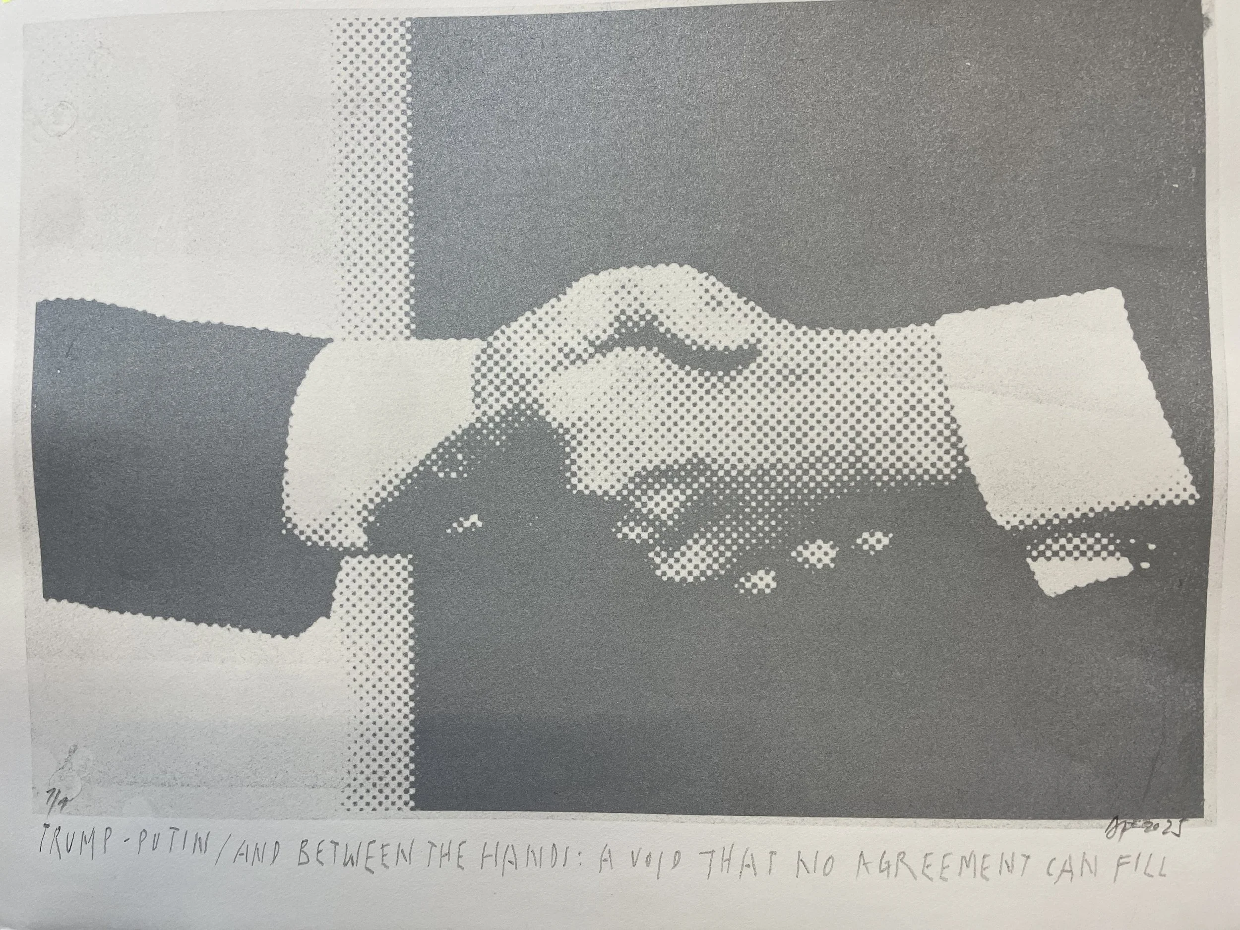 handshake  3/ gumprint/ 48cmx38cm / 2025