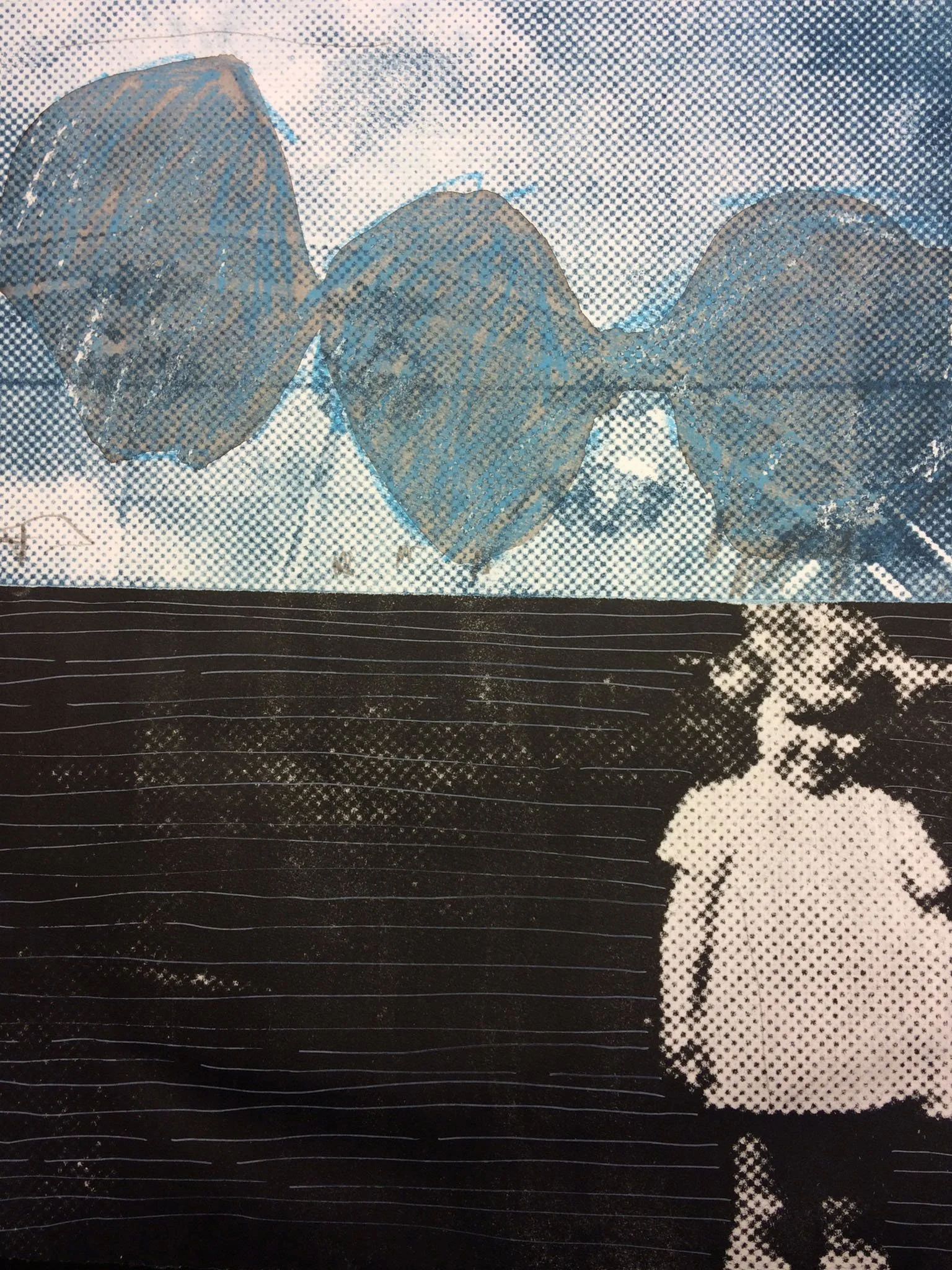 "girls" / monotypie mit gumprint / 48 x 38 cm, 2022
