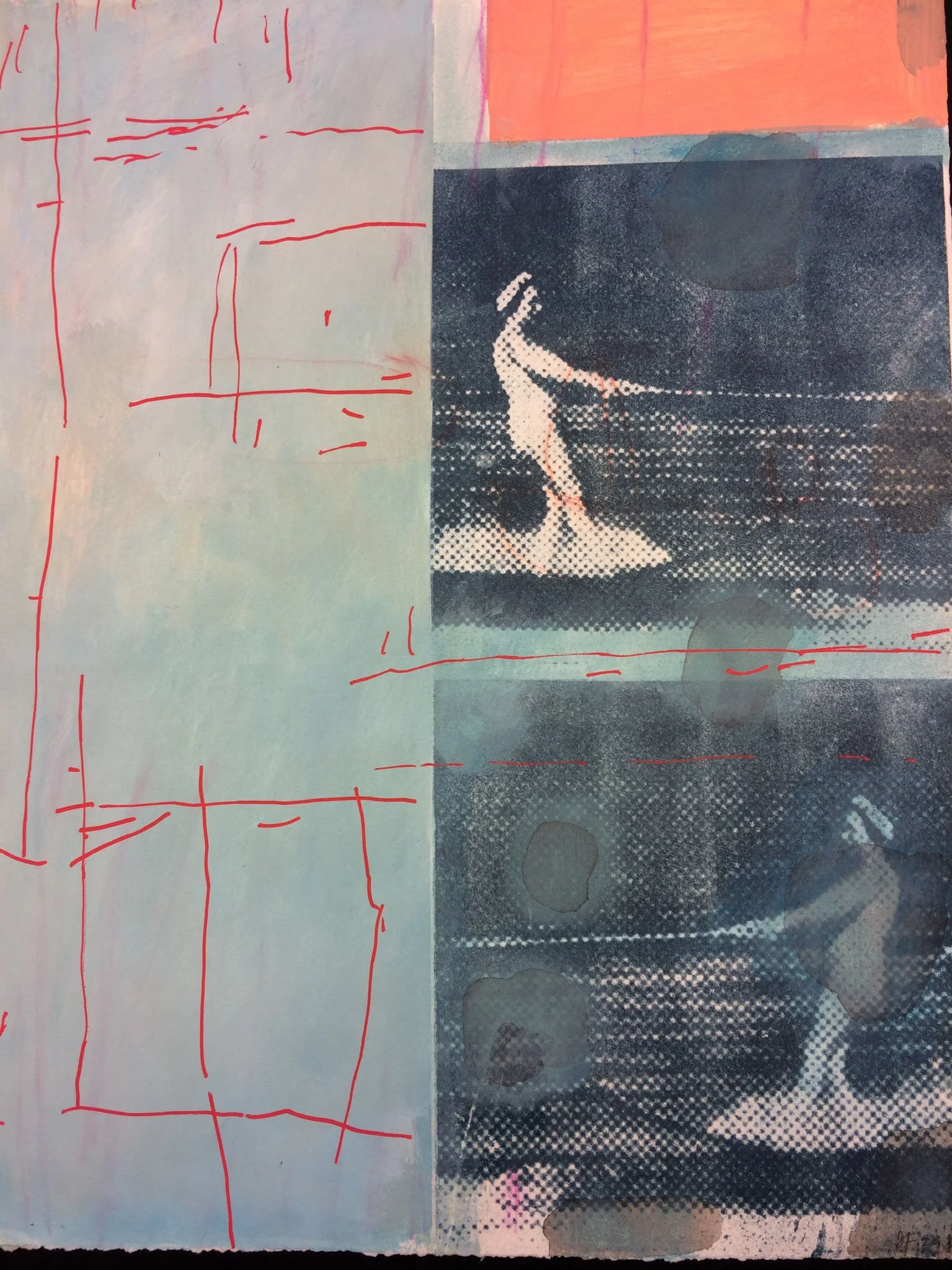 "girls" / monotypie mit gumprint / 48 x 38 cm, 2022