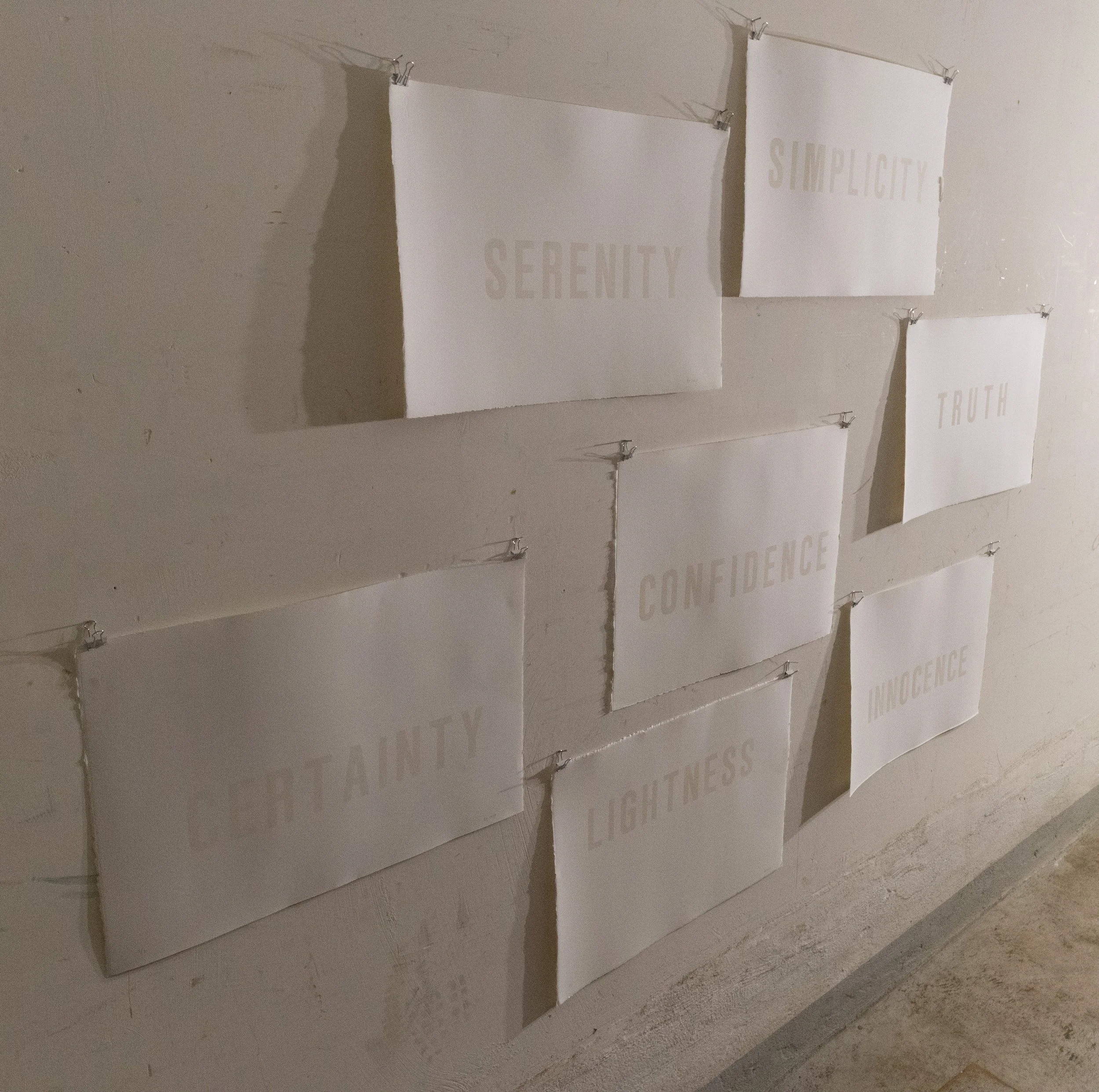 "lost" / letterpreas on handmade paper / each 38cmx56cm, 2024