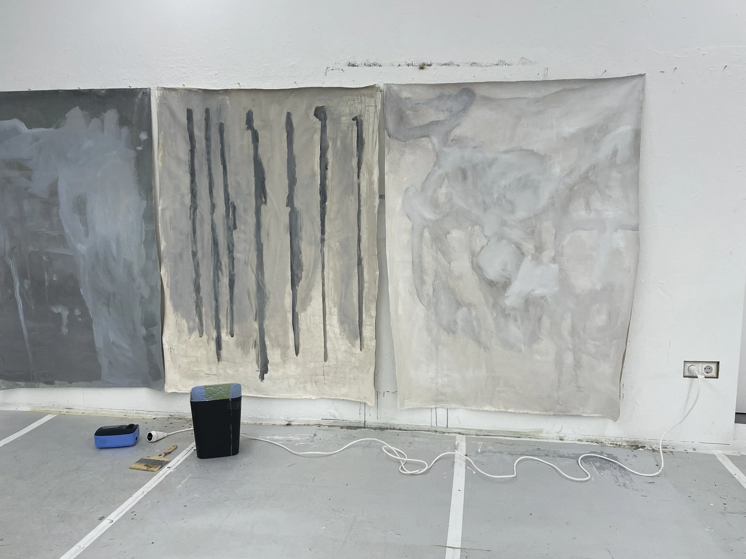 triptych / "assemblage1,2,3" / acrylic on canvas / each cmxcm, 2026