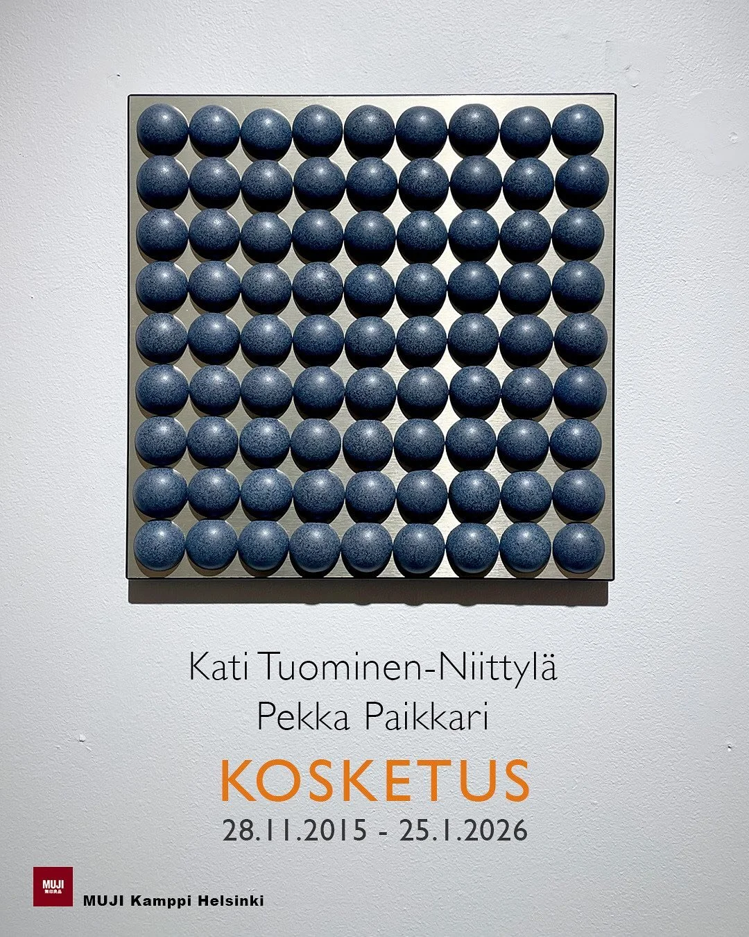 New exhibition Kosketus (Touch) by Kati Tuominen-Niittyl&auml; and Pekka Paikkari is now on view at Muji Kamppi Helsinki ⭐️

Kosketus is an exhibition that invites the audience to use a sense that is rarely used in art exhibitions: touching. The work