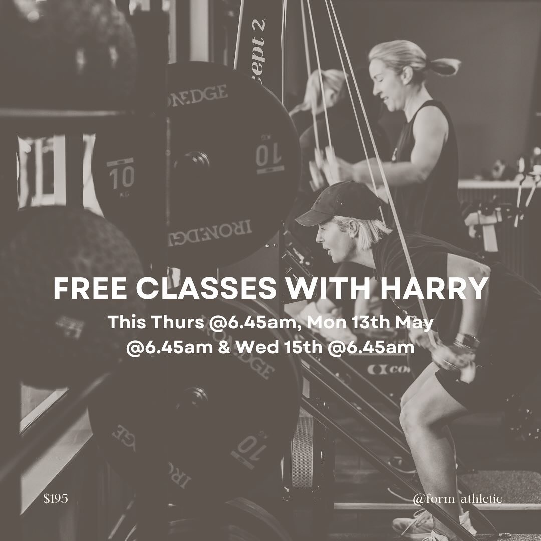 🌟 Exciting News! 🌟 Calling all early birds! 

Join Harry for FREE group fitness classes at Form Athletic!🏋️&zwj;♂️💥

Get ready to sweat and start your day with Harry&rsquo;s dynamic sessions! 🌅 

Mark your calendars for Thurs 9th, Mon 13th, and 