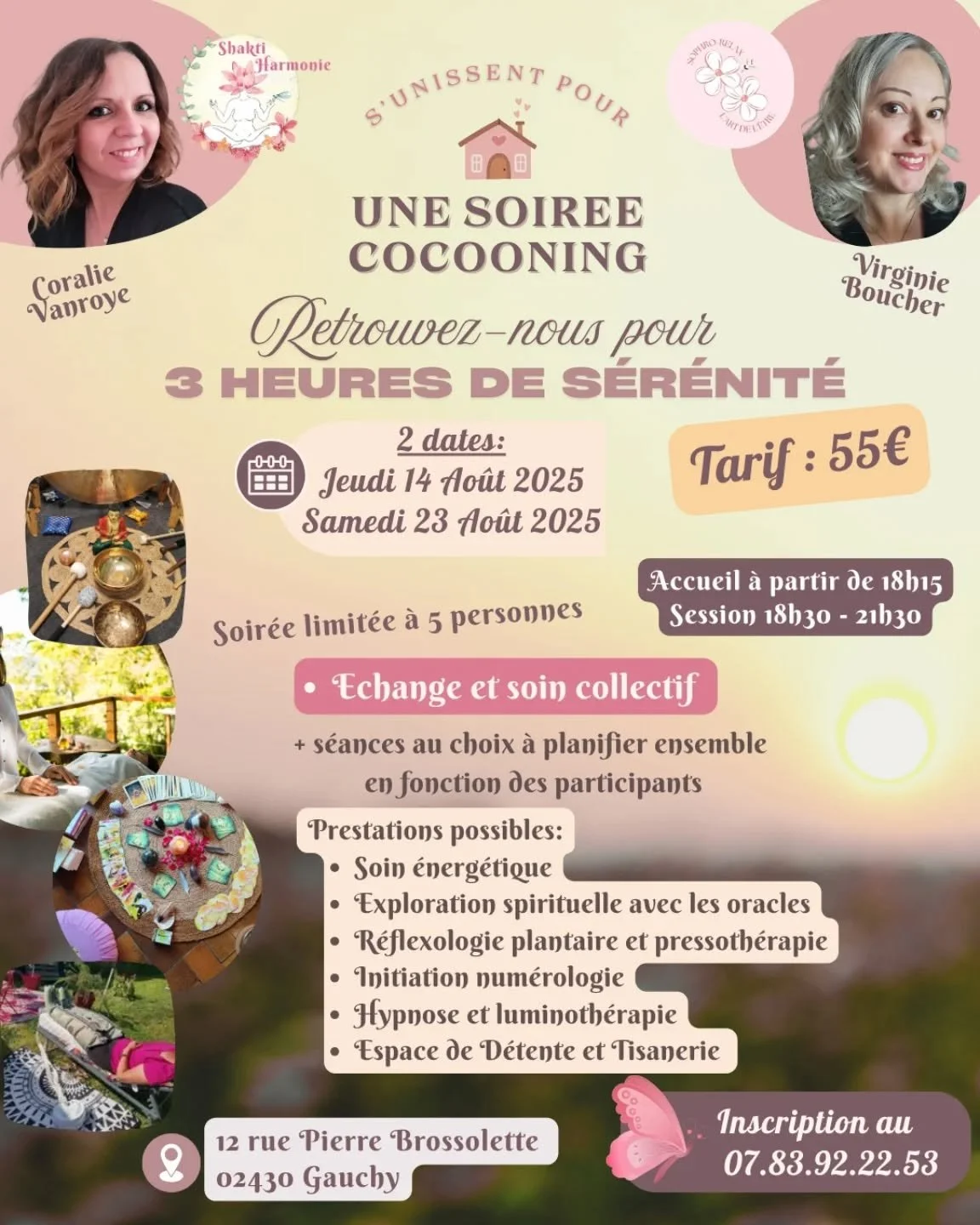 ✨ Une Soir&eacute;e Cocooning ✨

Offrez-vous une pause douceur, un moment suspendu rien que pour vous dans un cocon de s&eacute;r&eacute;nit&eacute; 🤗🌸
Rejoignez-nous pour une soir&eacute;e d&eacute;di&eacute;e &agrave; la d&eacute;tente, &agrave; 
