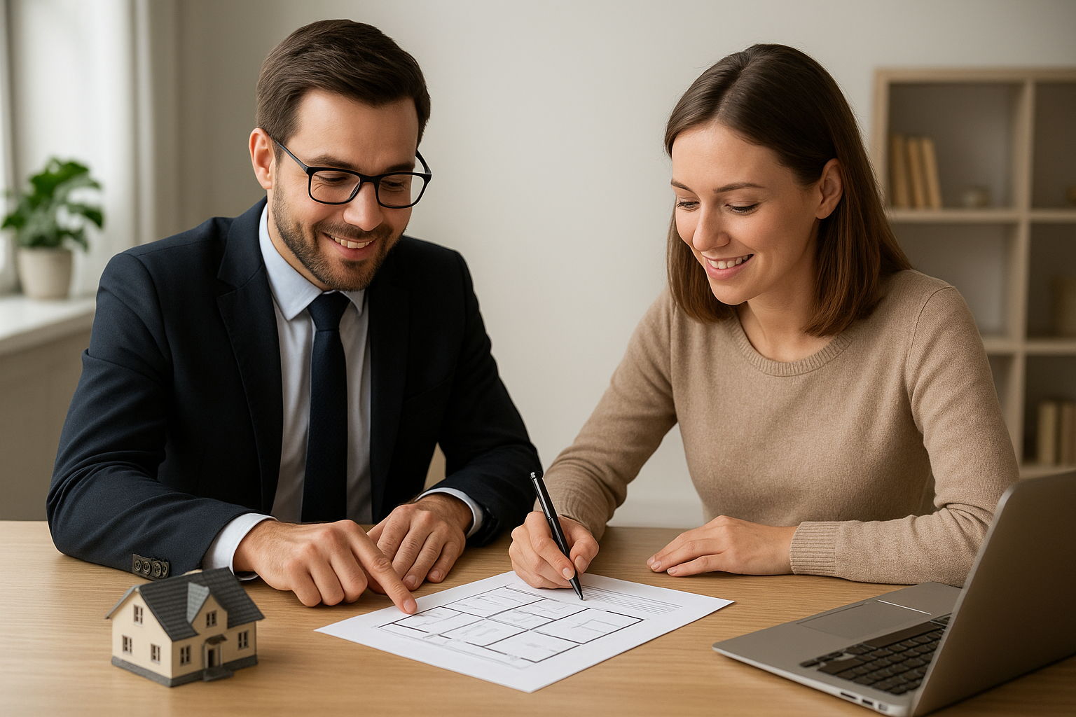 homme et femme regardant un plan