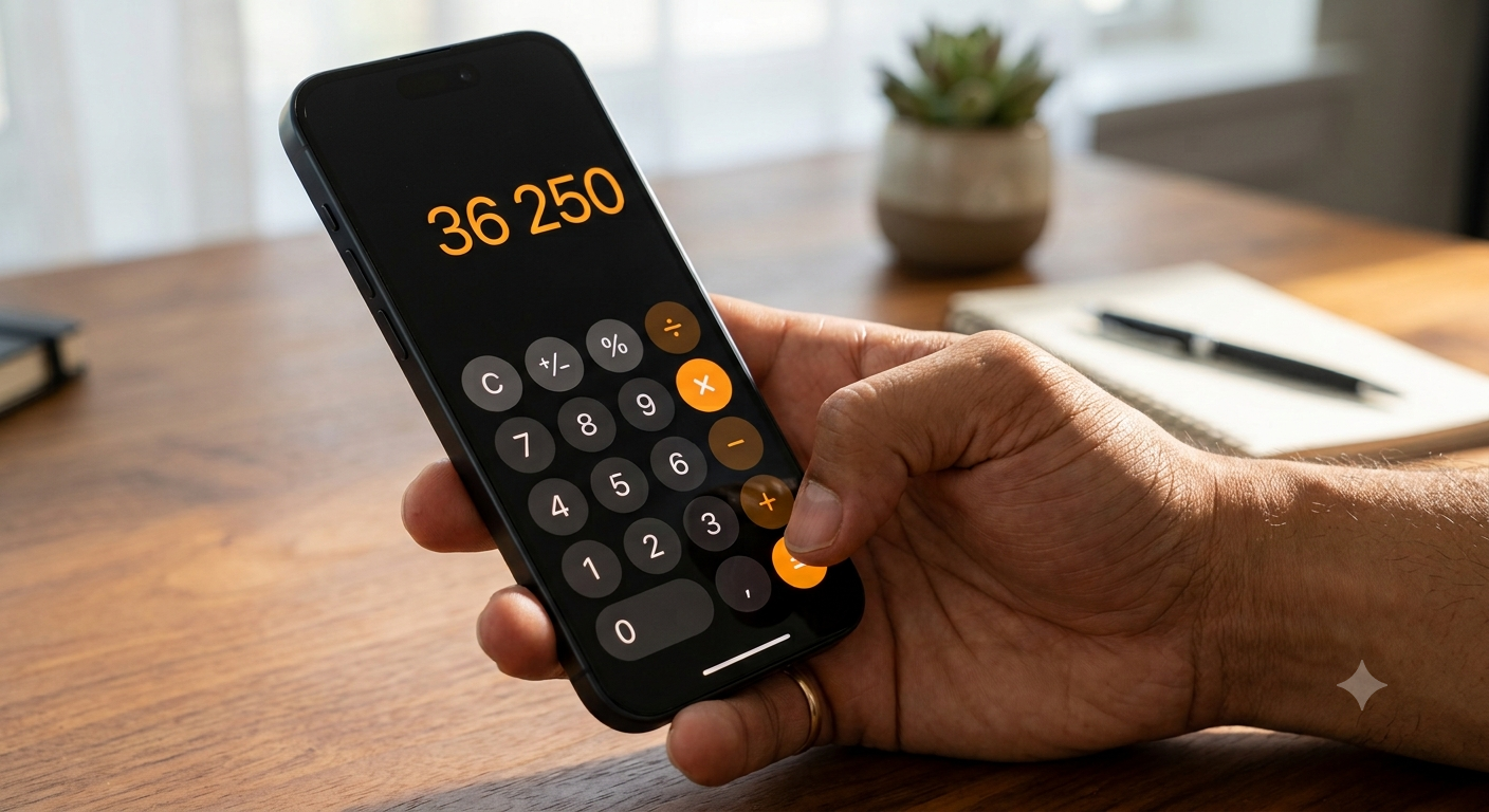 résultat sur calculatrice iPhone
