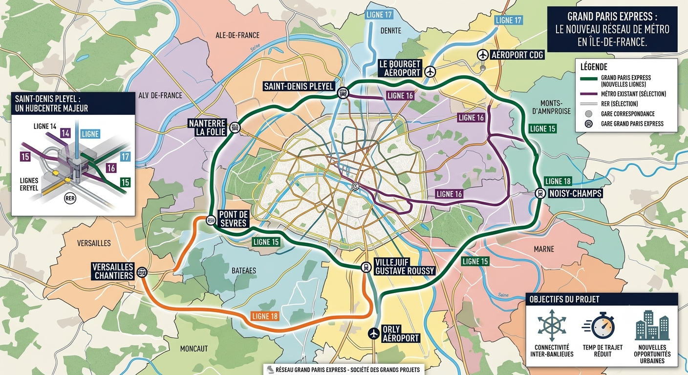 carte ligne de métro en ile de france