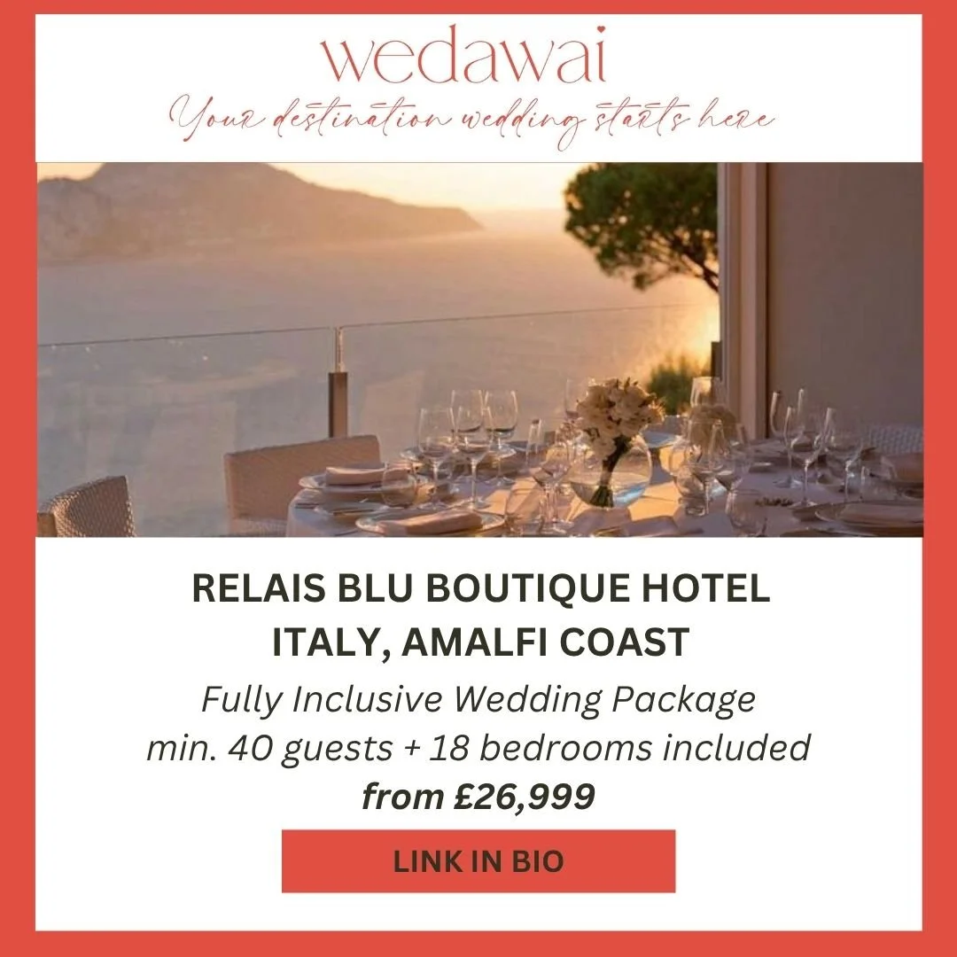 Picture this&hellip; You say "I do" in a lemon grove on the Sorrento Coast, then raise a glass of Prosecco as the sun sets over Capri 🍋🥂☀️

Welcome to Relais Blu, an exclusive-use boutique wedding venue in Termini, a little hamlet of Mass