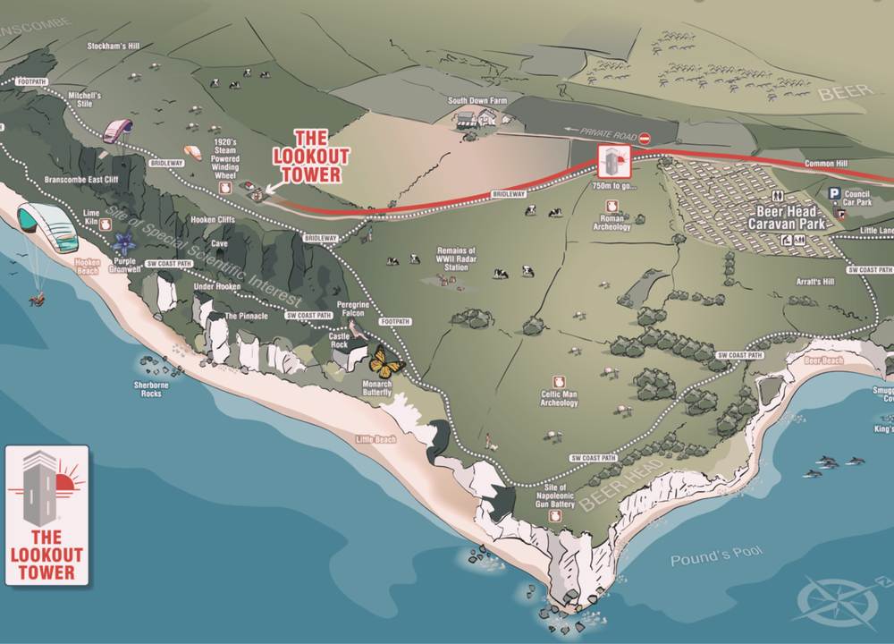 The Lookout Tower — Holiday at Beer Head Caravan Park Mobile Static Touring Camping Site in