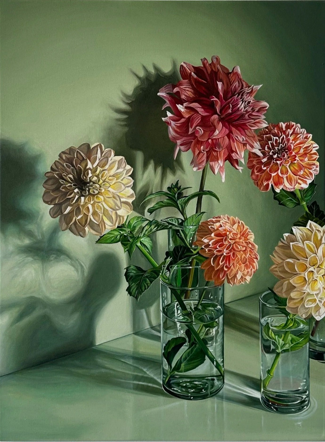 Dahlia Dark Green Shadows