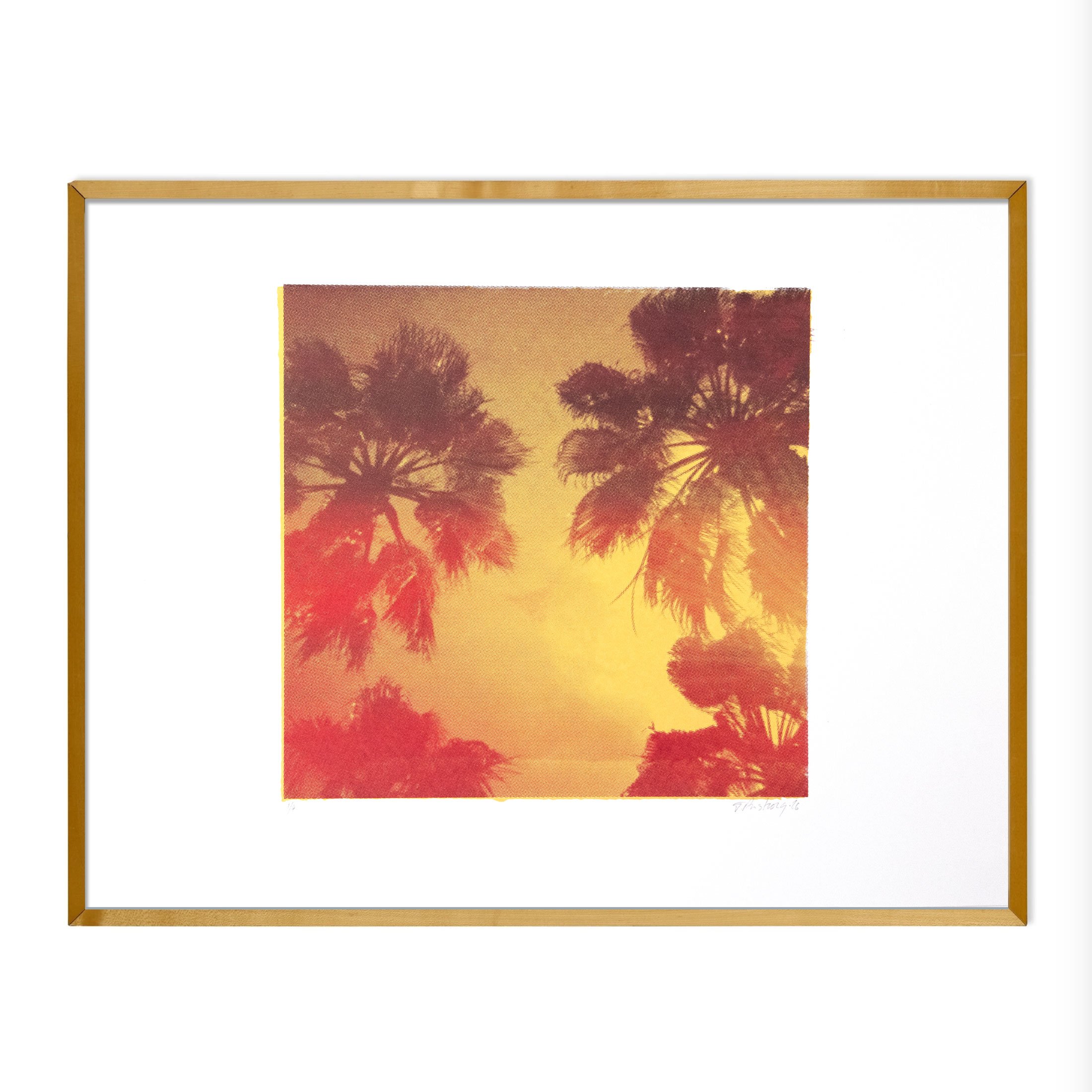 Red_Yel_Palm-Trees_4off_Wooden-frame-landscape.jpg