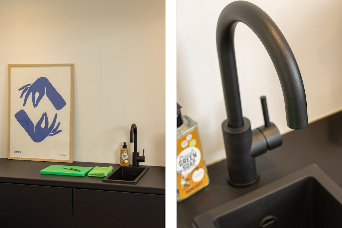 Kitchenette zwarte details