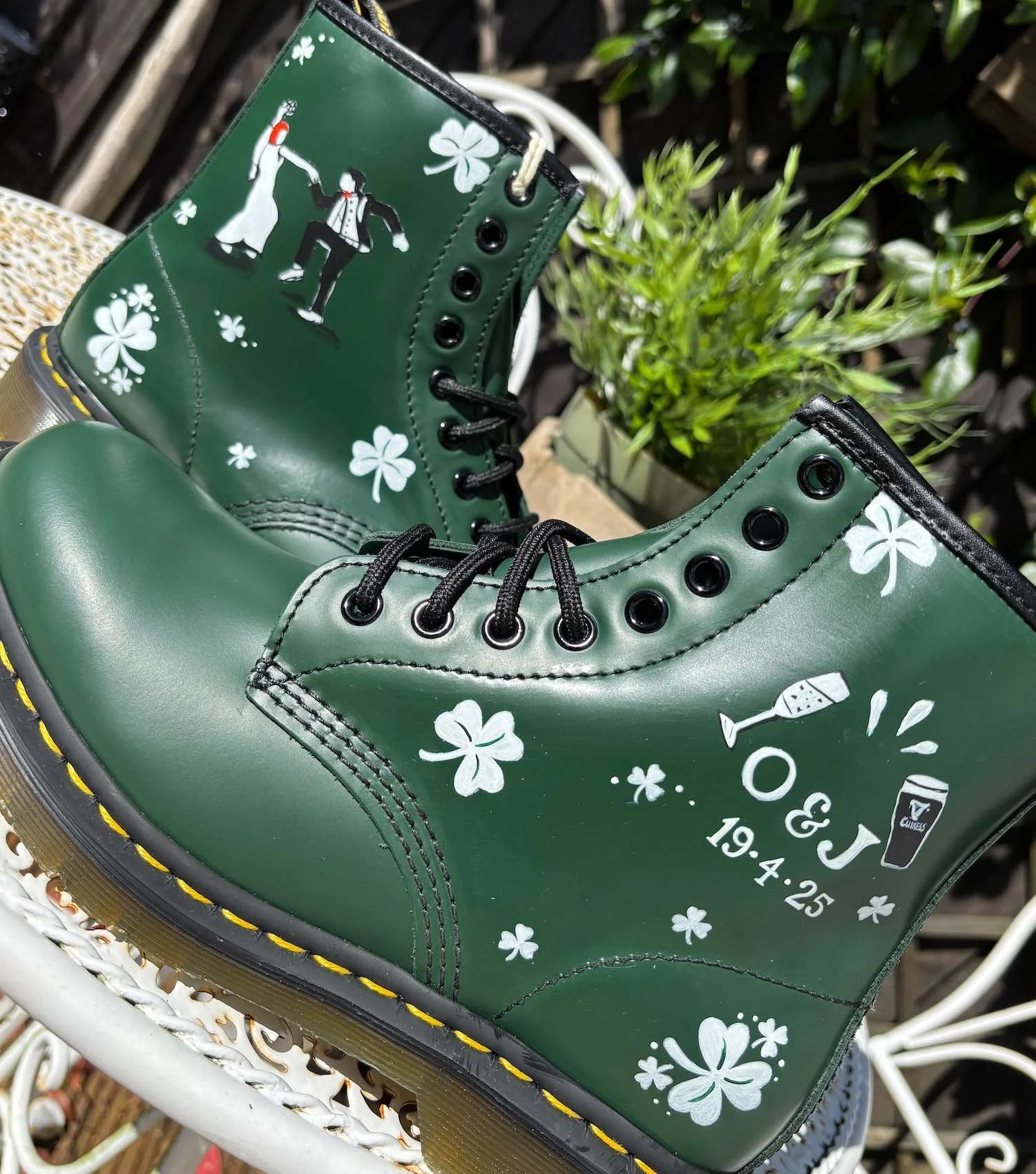 Personalised Irish Dr Marten wedding boots