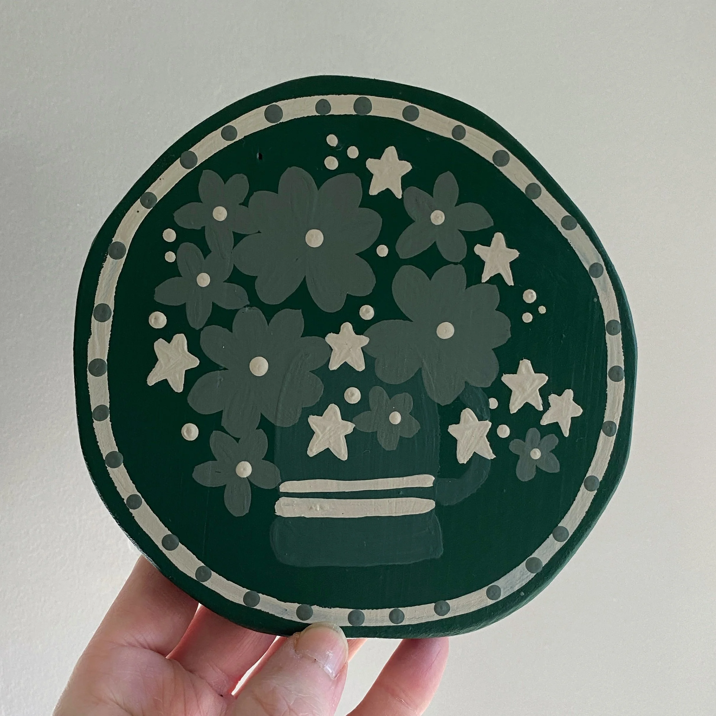 green oak decorative folk bureau