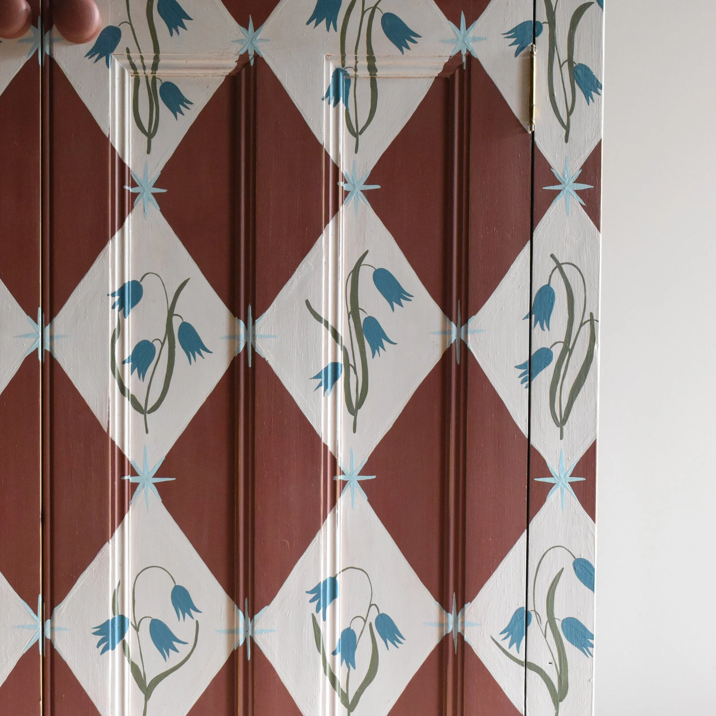 Bluebell Harlequin Folk Art Wardrobe