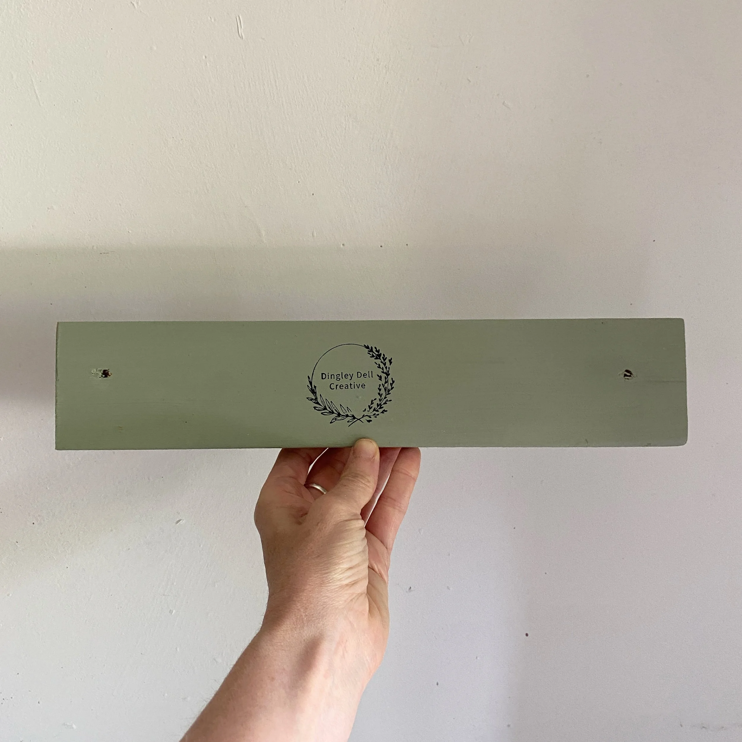 floral folk art pine shaker peg rail