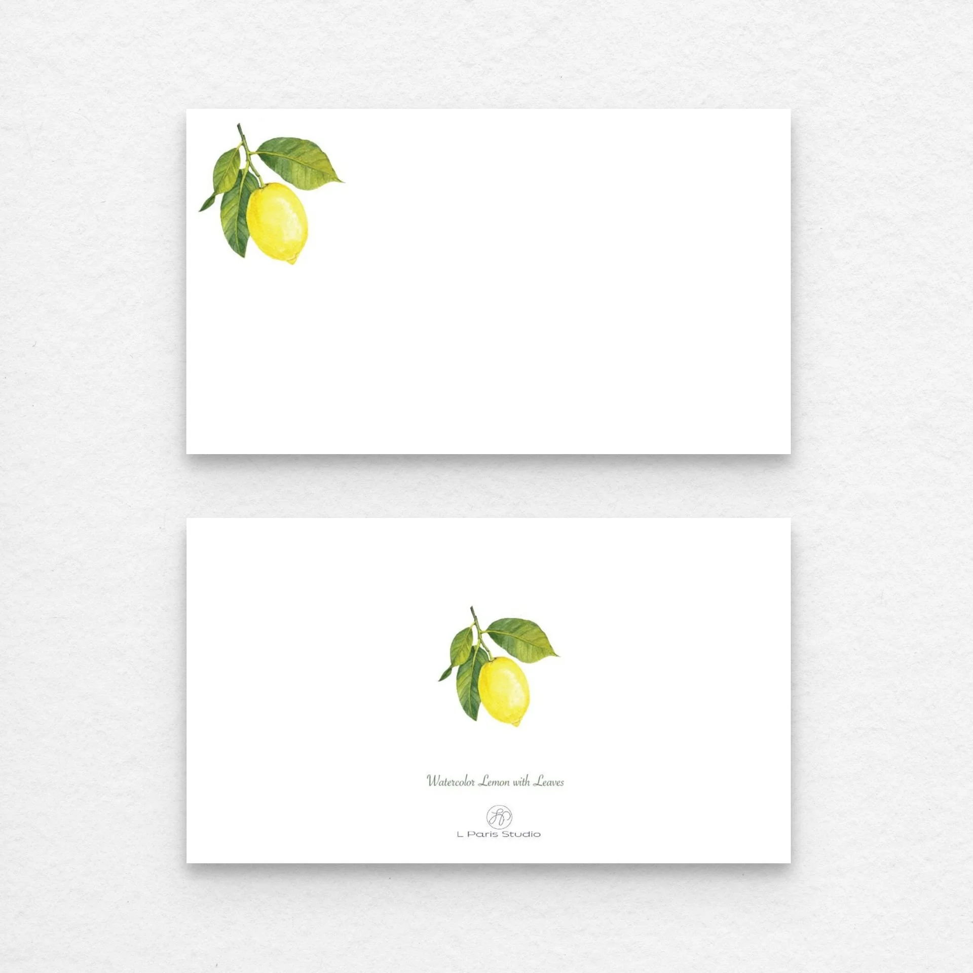 Lemon with Leaves Petit Note Cards