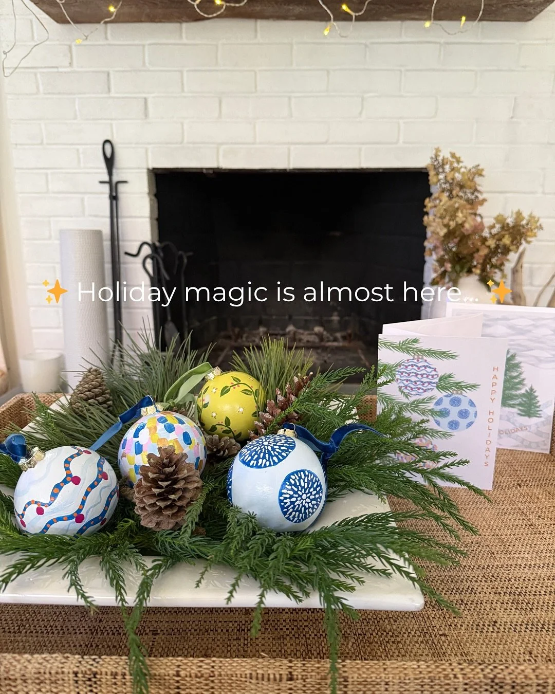 ✨ Holiday magic is almost here&hellip; ✨

My Hand-Painted Holiday Collection is launching soon, and I can&rsquo;t wait to share these artful ornaments and cards with you. 

Every piece is created with intention, inspired by nature, and designed to br