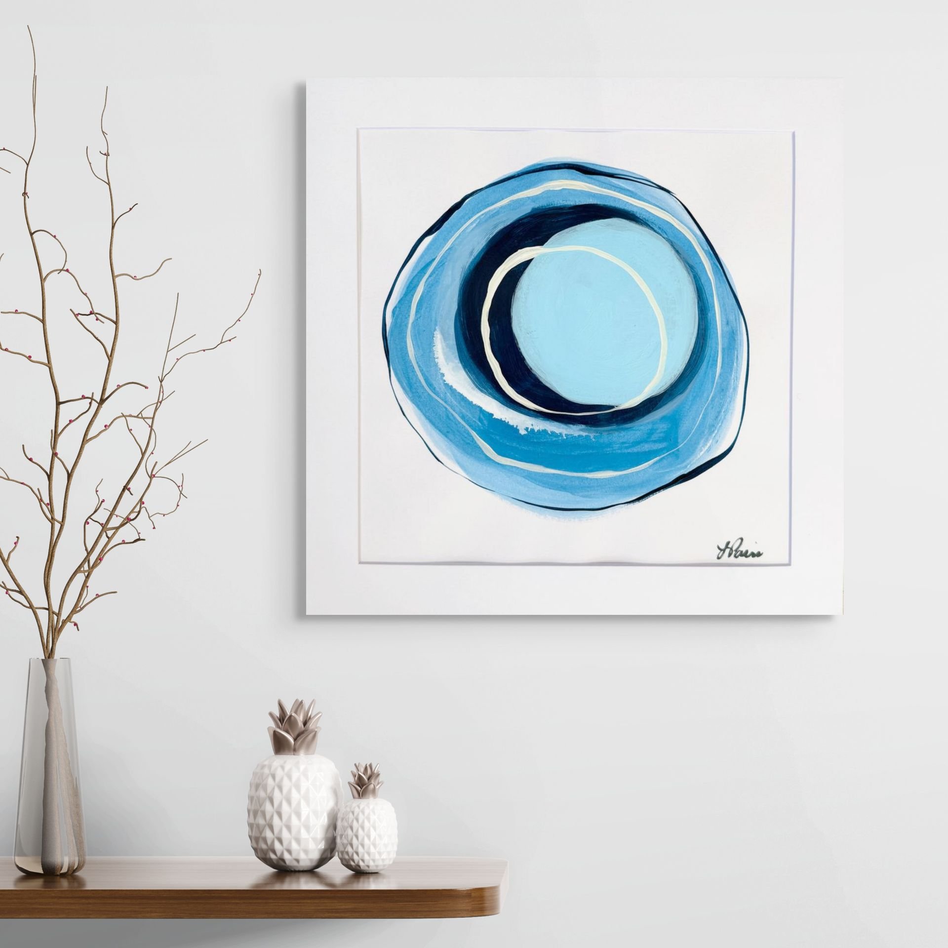 IC Blue Irregular Circles Collection, 10x10