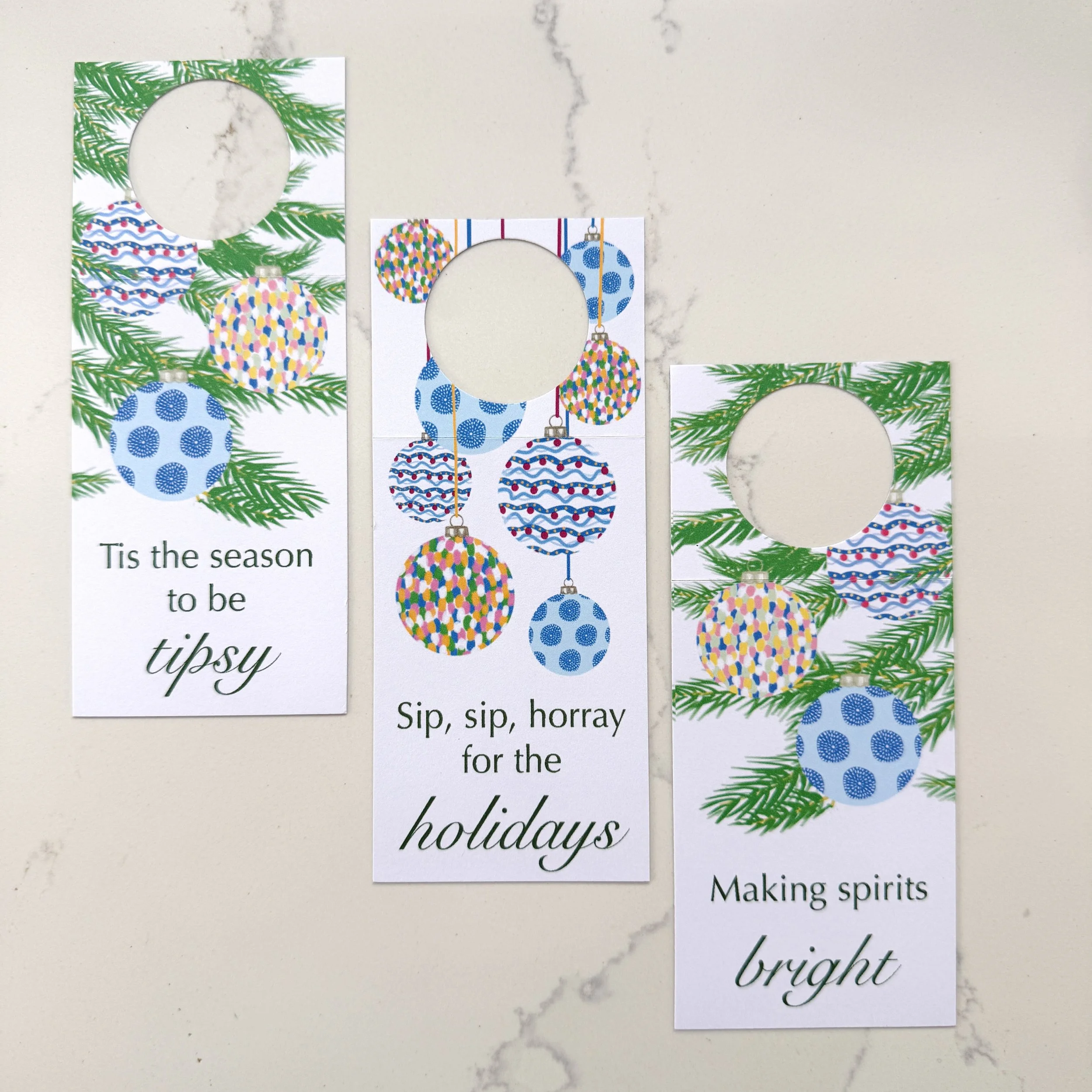 Holiday Wine Tags