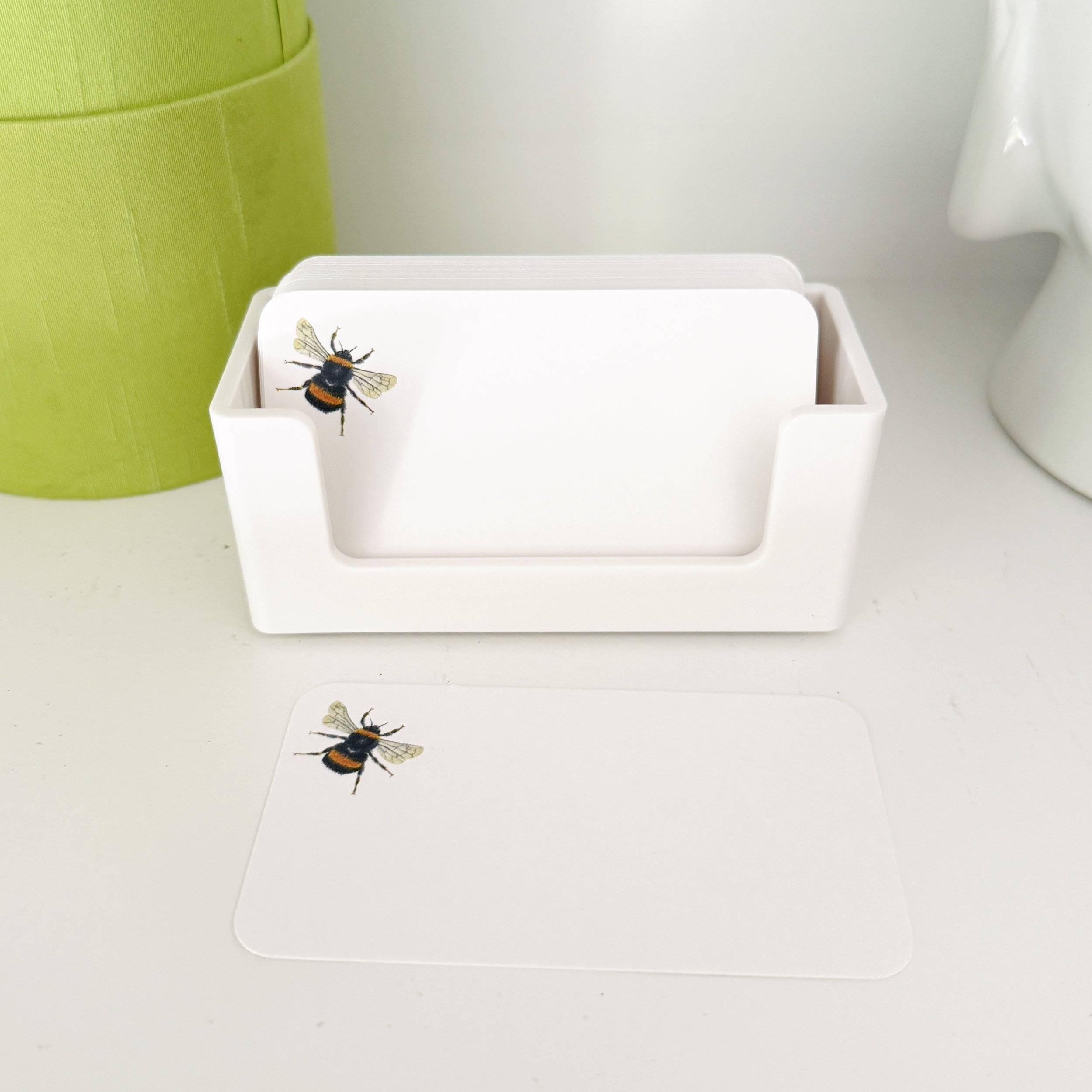 bumble bee petit note card with white holder