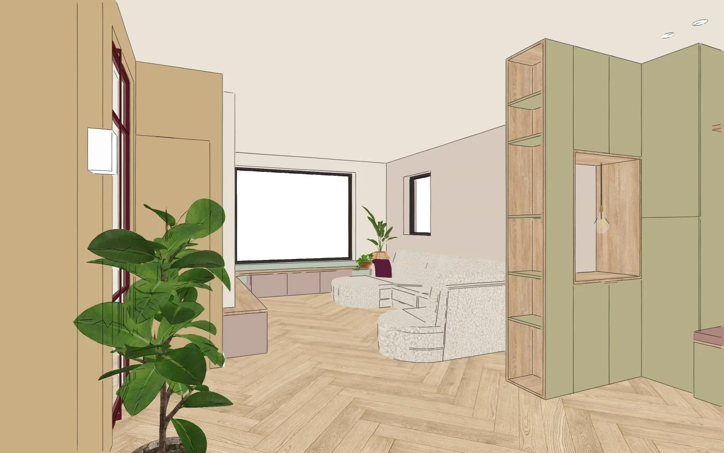 roomdivider met doorkijk nis